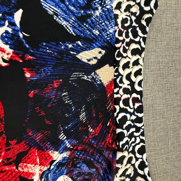 Style & Co Shift Dress Floral Red White Blue Black Large Stretchy Relaxed Fit - Picture 10 of 11